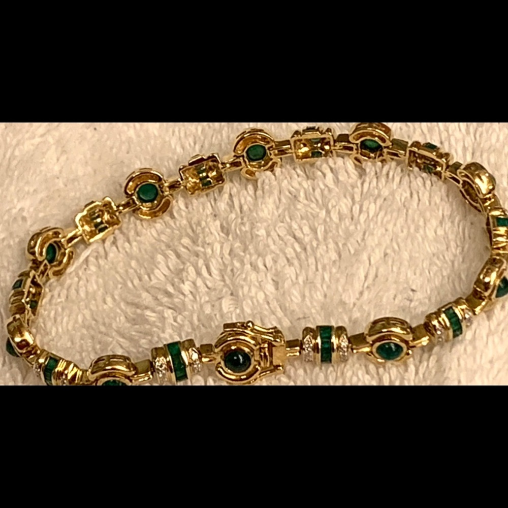 Emerald, Diamond and 18K Gold Statement Bracelet